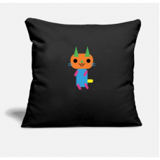 Cat Rectangle And Triangle Shape Black Pillow